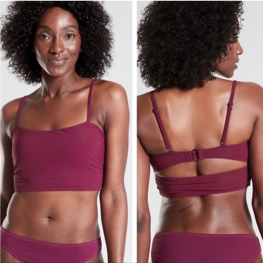 NWT ATHLETA Shirred Bra Cup Longline Bikini Top